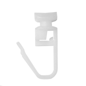 Agrafka ze ślizgiem do szyny TS biała